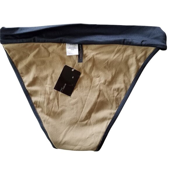 BCBGMAXAZRIA Shimmer Steel High Waisted Swim Bottoms Large - Picture 6 of 9